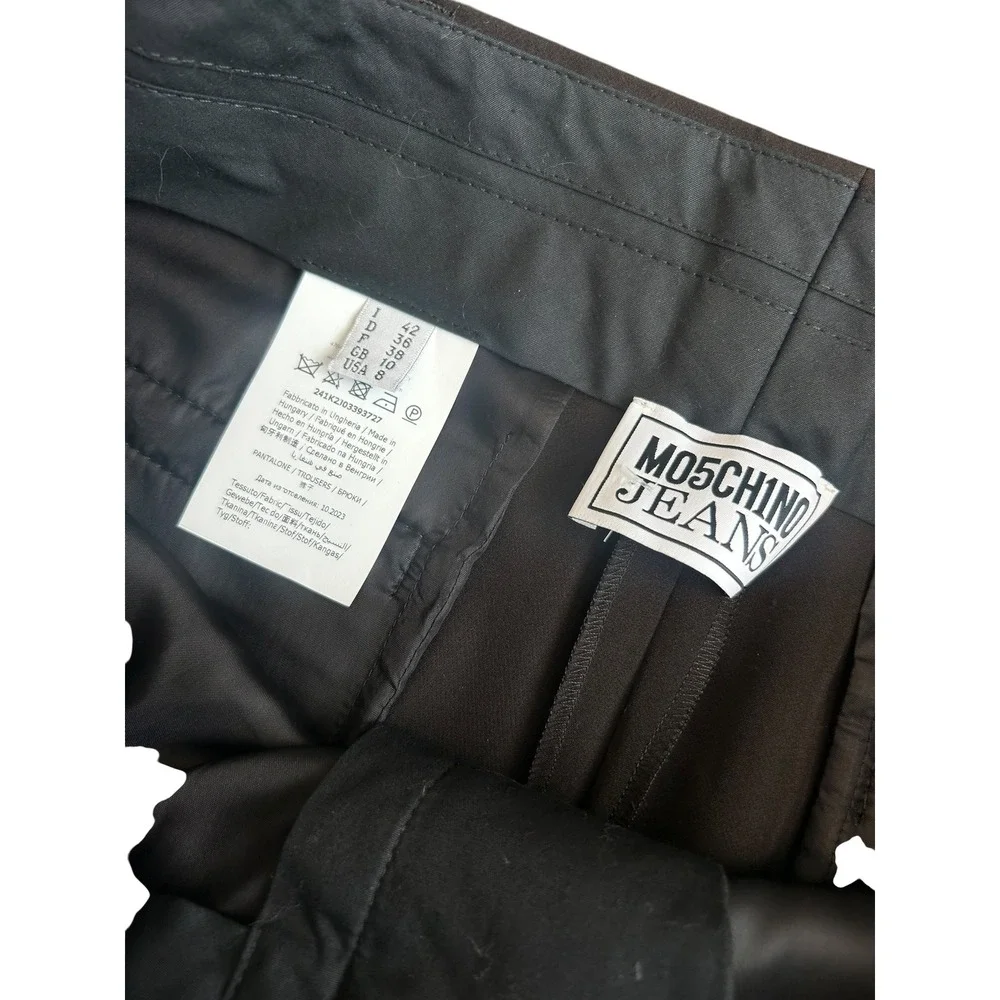 Moschino Jeans Black Tailored Straight Leg Trousers Pants Women's Size 8